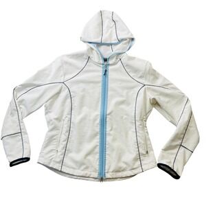 Nike Sphere Dry White Hooded Large (12-14) Womens Full Zip Jacket (READ)